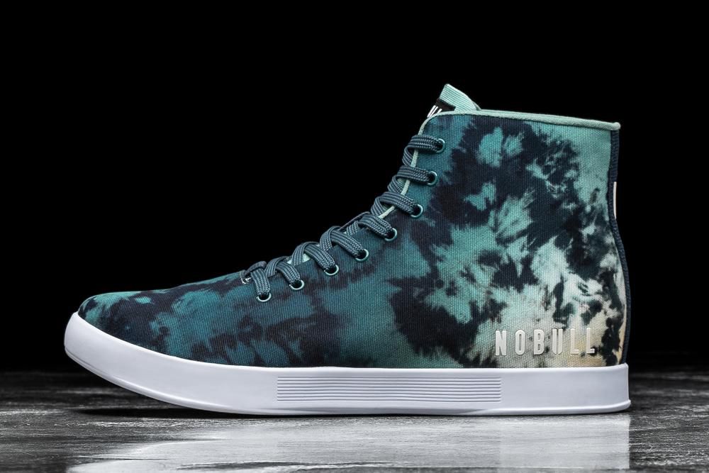 NOBULL High-Top Teal Tie-Dye Canvas Training Ayakkabı Erkek - Mavi Tie-Dye - Turkiye (SWD-063294)